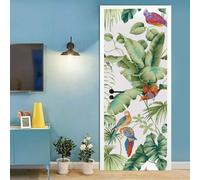 Mural De Puerta 3D Para Decoración Interior Del Hogar Hojas De Plantas 88 X 200 Cm Pegatinas De Puerta, Póster, Papel Tapiz Para Sala De Estar, Dormitorio, Baño, Oficina, Pegatinas De Puer-237112217