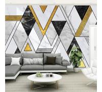 Mural de PVC autoadhesivo 3D papel tapiz retro con hilo dorado y mármol decoración de pared para el hogar pintura de pared pegatina de arte de pared