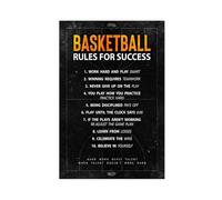 Mural de reglas de éxito de baloncesto, citas deportivas inspiradoras, regalo de jugador de baloncesto, decoración de habitación infantil, impresión en lienzo, póster motivacional de baloncesto,