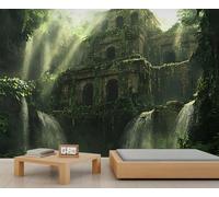 Mural de ruinas de la selva, papel pintado de ruinas antiguas, mural de pared de civilización perdida, póster de hotel comercial, papel pintado personalizado, póster panorámico masivo (no autoadhesivo