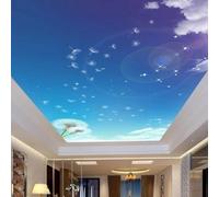 Mural de techo 3D autoadhesivo, cielo, sol, papel tapiz de diente de león, revestimiento de pared para decoración de techo de sala de estar y dormitorio