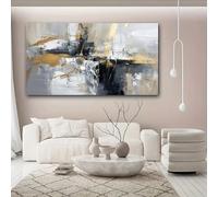 Mural decorativo de gran formato con textura de moda, lienzo en blanco y negro, pintura abstracta moderna para decoración del hogar (20x40cm/sin marco)