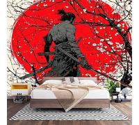 Mural Decorativo para Pared de TNT XXL 350x256 cm, SamuráI JaponéS Sol Rojo Papel Pintado Decoración Interior, Rojo Revestimiento de Pared Fotomural para Oficina, Pasillo y Comedor 200x140 cm