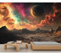 Mural del espacio exterior, papel tapiz de planeta misterioso, mural, mural, gigante, decoración de pared para el hogar, sala de estar, comedor, póster (no autoadhesivo)