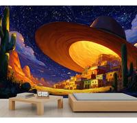 Mural del Oeste con Paisaje Mexicano Ideal para Dormitorio Oficina Sala de Estar O Fondo de TV Tamaño 400 X 280 cm