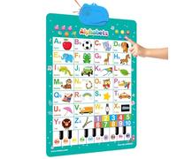 Mural Electrónico del Alfabeto | Juego De Piano Con Canciones Y Números - Póster Interactivo De Aprendizaje Del Vocabulario De Animales | de 1 a 6 Años Niños Niñas Padres Kindergarten Ec