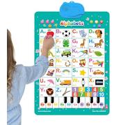 Mural Electrónico del Alfabeto - Juego de Piano Interactivo con Canciones,Números Animales Vocabulario Interactivo Carteles Preescolares - para 1 a 6 Años Niños Niñas Padres Materna Escuela