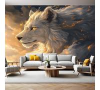 Mural Fotográfico animal león gris Papel Pintado 3D Tejido No Tejido Moderno Arte Dormitorio Sala de Estar Hogar TV Fondo Pared PóSter Decorativo 350x250 cm