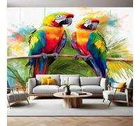 Mural Fotográfico Animales dos loros Papel Pintado 3D Tejido No Tejido Moderno Arte Dormitorio Sala de Estar Hogar TV Fondo Pared PóSter Decorativo 350x250 cm