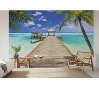 Mural Fotográfico Gigante 368x254cm Papel Tapiz Playa Azul Salón