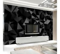 Mural geométrico de triángulos negros en 3D papel pintado para salón pared de fondo y dormitorio; tapices artísticos decorativos