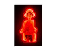 TEKNOFUN - Licencia Oficial One Piece - LED de Pared Neón Luffy 40 cm - Luz decorativa - Cable USB (incluido) - Se entrega con 2 soportes - A partir de 14 años - 811631