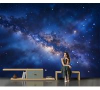 Mural Paisaje Galaxia Fantasía 150 X 105 Cm Murales Decorativos Pared Cielo Estrellado Estilo Ciencia Ficción Papel Pintado, Moderno Decoración De Paredes Para Salón Dormitorio Pasillo Comedor