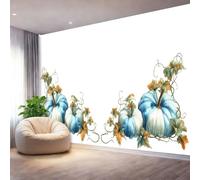 Mural Panorámico Papel, Tapiz Blanco Acuarela Calabaza Decoración De Pared Arte Adhesivo De Seda para Mueble Papel Pared Salon Cocina 400 x 280 cm（WxH