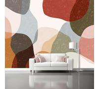 Mural Panorámico Papel, Tapiz Multicolor Minimalismo Geometría Abstracción Decoración De Pared Arte Adhesivo De Seda para Mueble Papel Pared Salon Cocina 200 x 140 cm（WxH