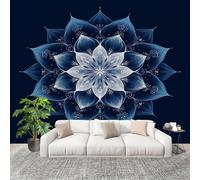 Mural Papel Pintado 3D 200x140cm Arte Con Patrones De Mandala Fotomurales Tejido No Tejido Antiarrugas Póster Negro Murales Fotográfico Moderno Decoración de Paredes