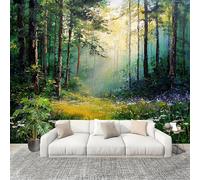 Mural Papel Pintado 3D 250x175cm PróSpero Paisaje jungleal Fotomurales Tejido No Tejido Antiarrugas Póster Verde Murales Fotográfico Moderno Decoración de Paredes