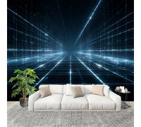 Mural Papel Pintado 3D 300x210 cm Ciencia FiccióN Patrones Visuales De TúNel Fotomurales Tejido No Tejido Antiarrugas Póster Azul Murales Fotográfico Moderno Decoración de Paredes