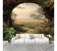 Mural Papel Pintado 3D 400x280cm Flores Del JardíN De Los SueñOs Fotomurales Tejido No Tejido Antiarrugas Póster Multicolor Murales Fotográfico Moderno Decoración de Paredes