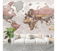 Mural Papel Pintado 3D 400x280cm Tema Del Mapa Fotomurales Tejido No Tejido Antiarrugas Póster Blanco GrisáCeo Murales Fotográfico Moderno Decoración de Paredes