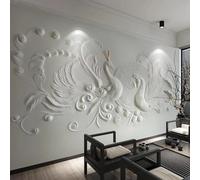 Mural papel pintado 3D del salón relieve tridimensional revestimiento de pared con pavo real decoración de pared de dormitorio