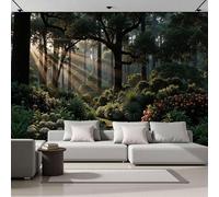 Mural Papel Pintado 3D Foto Mural Paisaje De Ensueño Bosque Soleado Tv Fondo Pintura de Pared Decoración Fotomural Sala de Estar Pared Papel Tapiz Seda-350Anx256Al cm