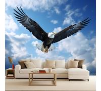Mural Papel Pintado Águila Calva Volando Pájaro Aguila Murales 3D Papel Tapiz Fotográfico Tejido No Tejido Modernos Fotomurales Decorativos Pared Para Salon Dormitorio Oficina Decoración 450x315 cm