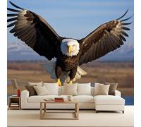 Mural Papel Pintado Águila Calva Volando Pájaro Aguila Murales 3D Papel Tapiz Fotográfico Tejido No Tejido Modernos Fotomurales Decorativos Pared Para Salon Dormitorio Oficina Decoración 150x105 cm