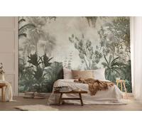 Mural Para Pared 3.12x2.19m Floral Verde Wallpaper Vlies Botanico