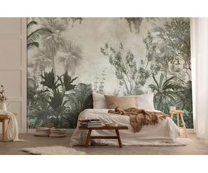 Mural Para Pared 3.12x2.19m Floral Verde Wallpaper Vlies Botanico
