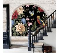 Mural Pared Papel Pintado Exquisito estampado floral francés vintage Exquisito animal colibrí Decorativo para Salón Dormitorio Tamaño 368x254cm No Autoadhesivo