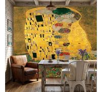 Mural Pared Papel Pintado Inspirado por Gustav Klimt Pareja lujosa Decorativo para Salón Dormitorio Tamaño 250x175cm No Autoadhesivo
