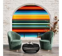 Mural Pared Papel Pintado Patrón de rayas coloridas Geometría simple Decorativo para Salón Dormitorio Tamaño 400x280cm No Autoadhesivo