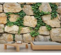 Mural rural, murales de pared de piedra de imitación, papel tapiz de granja para habitación de niños, sala de estar, dormitorio, sofá, TV, decoración de fondo - 366 x 254 cm