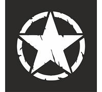 mural stickers Pegatinas 4x4 Off Road estrella militar destruida US Army - Aplicable en capó o portero de tu coche - Paquete de dos unidades - Bonitas - (blanco, 10 x 10)