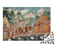 Mural tailandés Príncipe regresa triunfante a la Gran Ciudad Rompecabezas Puzzle,1000pcs (75x50cm) Adulto Juego Educativo Decoración del Hogar