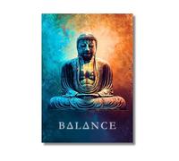 Mural XXL de Buda - Arte moderno de meditación en turquesa y cobre | Póster espiritual con mandala para tranquilidad, serenidad y ambiente Feng Shui en el salón o sala de yoga DinA1 (DinA1)