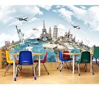 Murales 3D De alta gama Viajes europeos alrededor del mundo Tierra Clásico Arquitectura Pared de fondo no tejido Pared Pintado Papel tapiz 3D Decoración dormitorio sala sofá mural-300cm×210cm
