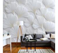 Murales 3D De Seda, Pintado Panorámico Alivio Hoja De Ginkgo Mural Para Artística, Papel Tapiz Fotomurales Zen Simple Decoración Póster De Pared Salón Dormitorio, 250 x 175cm
