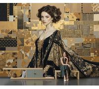 Murales 3D De Seda, Pintado Panorámico Elegante Femenino Mural Para Artística, Papel Tapiz Fotomurales Lujoso Artístico Decoración Póster De Pared Salón Dormitorio, 350 x 256cm