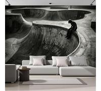 Murales 3D De Seda, Pintado Panorámico Parque De Patinaje Mural Para Artística, Papel Tapiz Fotomurales Skateboarding Adolescentes Decoración Póster De Pared Salón Dormitorio, 250 x 175cm