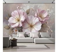 Murales 3D De Seda, Pintado Panorámico Rosas Silvestres Rosadas Mural Para Artística, Papel Tapiz Fotográfico Pintura Al Óleo Vintage De Flores Decoración Póster De Pared Salón Dormitorio 350x256cm