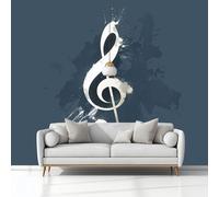 Murales 3D Minimalismo Notas Musicales 250 x 175 cm Fotomurale Papel Pintado no Tejido, Papel Tapiz Fotográfico, Mural de Decoración de Pared para Salon, Dormitorio, Oficina