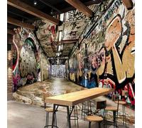 Murales 3D, papeles pintados, pinturas murales de grafiti coloridas de estilo callejero, decoración para salas de estar y dormitorios, revestimientos de paredes artísticos