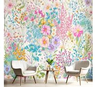 Murales de Pared, 350x250cm Papel Tapiz Fotográfico Pradera De Flores Silvestres Fondo De Pantalla XXL Estilo Romántico Y Fresco Decoración De Pared para Sala Cuarto Oficina Salón, Rosa