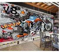 Murales De Pared 3D Personalizados Papel Tapiz Ciudad Música Arte Graffiti Pared De Ladrillo Pintura Mural Papeles Tapiz Decoración Del Hogar Sala De Estar-350Cmx245Cm