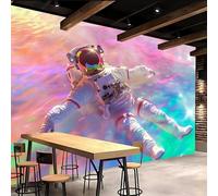 Murales De Pared 500x280cm Astronauta Colorido papel pintado geometrico Galaxia Del Universo Decoración mural sin uniones visibles, lienzo de óleo, para espacio abierto o loft