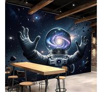 Murales De Pared 500x280cm Astronauta papel pintado geometrico Galaxia Del Universo Decoración mural sin uniones visibles, lienzo de óleo, para espacio abierto o loft