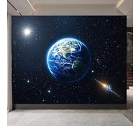 Murales De Pared 500x280cm Planetas Del Universo papel pintado geometrico Tierra Decoración mural sin uniones visibles, lienzo de óleo, para espacio abierto o loft