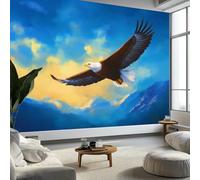 Murales de Pared Abstracto Montañas Águila Textura Arte de Pared Estilo Pintura Al Óleo Papel Tapiz Fotográfico para Sala de Estar Dormitorios, Papel 250 x 175 cm (W x H) Tapiz Fotográfico Efecto 3D